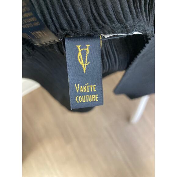 Vanite Couture Black Accordian Pleated Dress Sz (tag missing but fits like Sm) - Picture 3 of 3